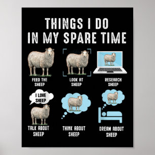 Poster Choses que je fais pendant mon temps libre Moutons