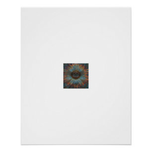 Poster Chou kaleidoscope à l'œil arc-en-ciel Mandala