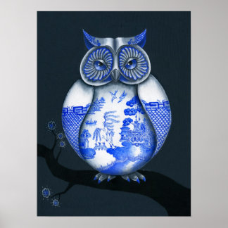 Poster Chouette à saule bleu