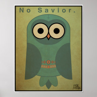 Poster Chouette anti-religion de 11 x 14 po (jeu de coule