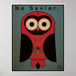 Poster Chouette anti-religion de 11 x 14 po (modèle coule