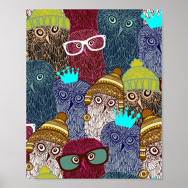 Poster Chouette dans la couronne (Devant)