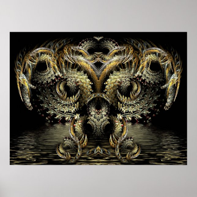 Poster Chouette-dragon fractale (Devant)