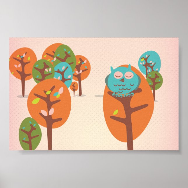 Poster Chouette endormie (Devant)