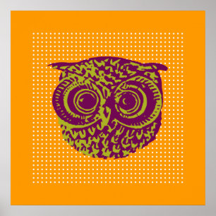 Poster Chouette oiseau mignon pour mur