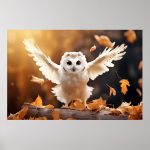 Poster Chouette Oiseau sauvage Animal Tranquille Pacifiqu