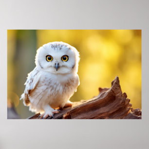 Poster Chouette Oiseau sauvage Animal Tranquille Pacifiqu