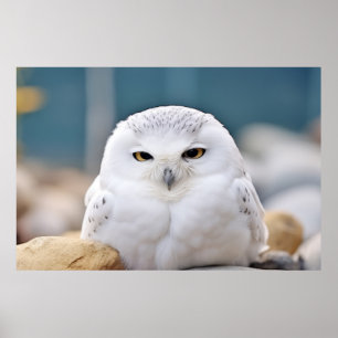 Poster Chouette Oiseau sauvage Animal Tranquille Pacifiqu