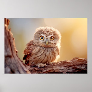 Poster Chouette Oiseau sauvage Animal Tranquille Pacifiqu