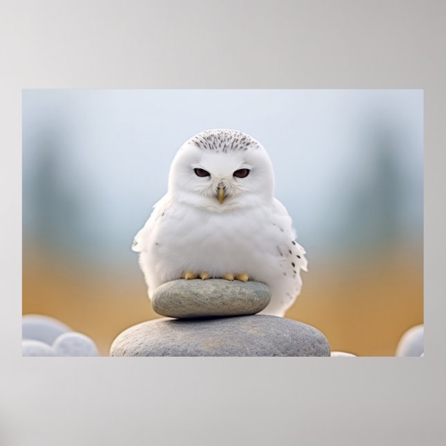 Poster Chouette Oiseau sauvage Animal Tranquille Pacifiqu (Devant)