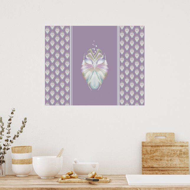 Poster Chouette Oracle Pastel Purple (Cuisine)