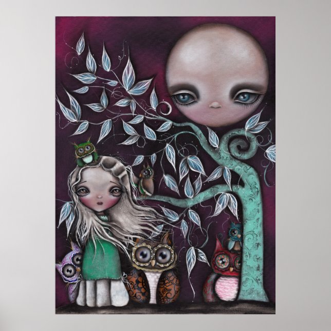 Poster Chouettes de créatures nocturnes (Devant)