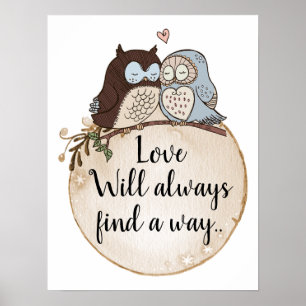 Poster Chouettes mignonnes