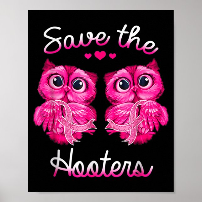 Poster Chouettes Sauver Un Hooters Pink Ribbon Cancer du  (Devant)