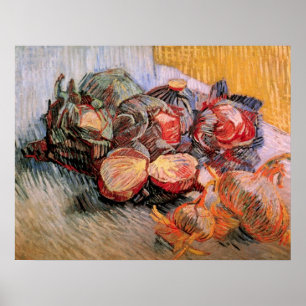Poster Choux rouges et oignons par Vincent van Gogh