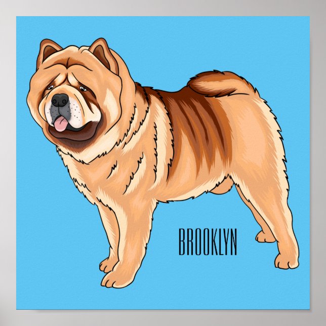 Poster Chow Chow dog cartoon (Devant)