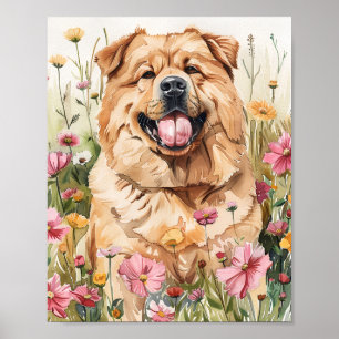 Poster Chow Chow Dog Portrait Wall Art Imprimer Poste
