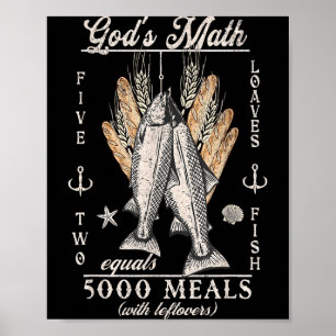 Poster Chrétien 2 Poissons 5 Breads 5000 Contre _2