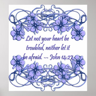 Poster chrétien avec la Bible Verse Jean 14:27