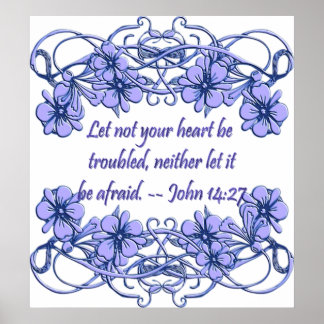 Poster chrétien avec la Bible Verse Jean 14:27