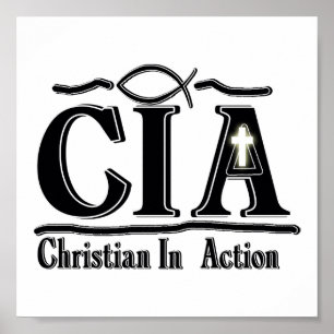 POSTER CHRÉTIEN DE CIA DANS L'ACRONYME D'ACTION