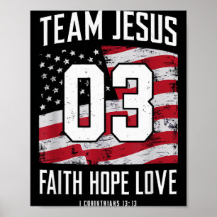 Poster Chrétien - Équipe Jésus 03 Foi Espérance Amour