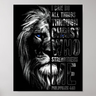 Poster Chrétien Je peux faire toutes choses par le lion d