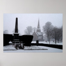 Christ Church & Memorial dans l'aquarelle de neige