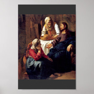 Poster Christ Dans La Maison De Martha Et Marie, Par Verm