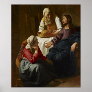 Poster Christ dans la Maison de Martha & Marie