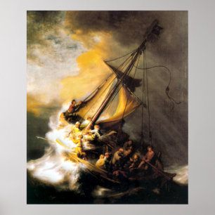 Poster Christ dans la tempête sur la mer de Galilée- Remb