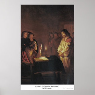 Poster Christ devant le souverain sacrificateur par Honne