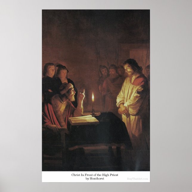 Poster Christ devant le souverain sacrificateur par Honne (Devant)