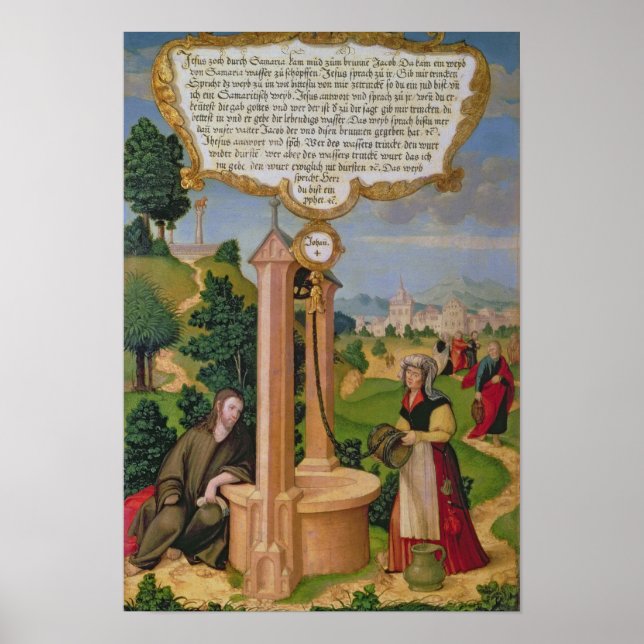 Poster Christ et la femme de Samarie au puits de Jacob (Devant)