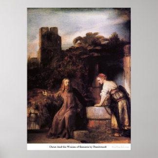 Poster Christ et la femme de Samarie par Rembrandt