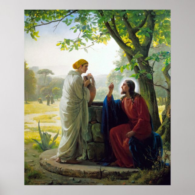Poster Christ et la femme samaritaine par Carl Bloch (Devant)