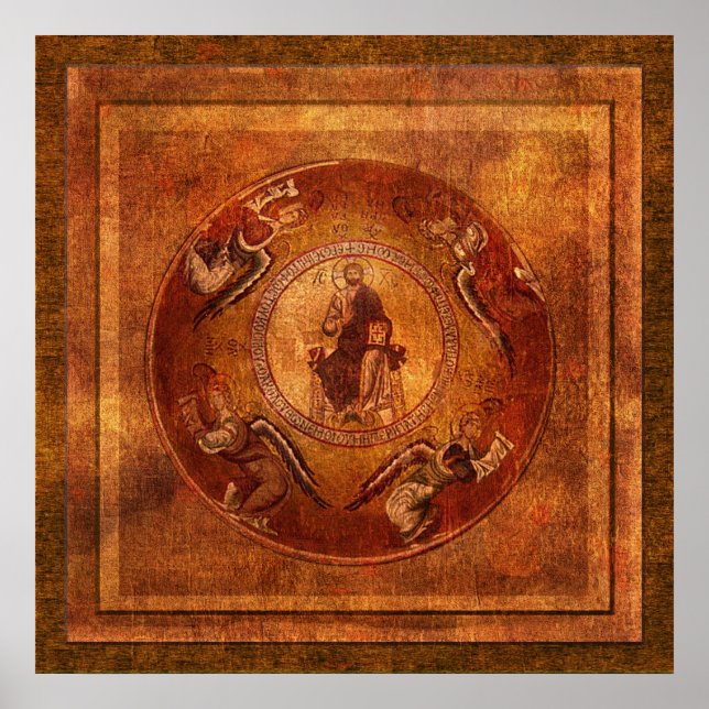 Poster Christ Pantokrator Iconographie chrétienne (Devant)