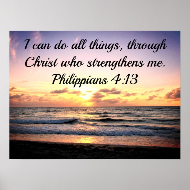 POSTER CHRIST QUI ME DONNE UNE SCRIPTURE DE FORCE (Devant)