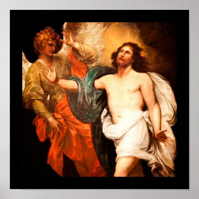 Poster Christ ressuscité, regardant vers le haut (Devant)