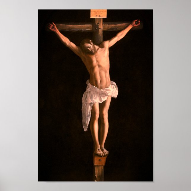 Poster Christ sur la croix par Francisco De Zurbarán (Devant)