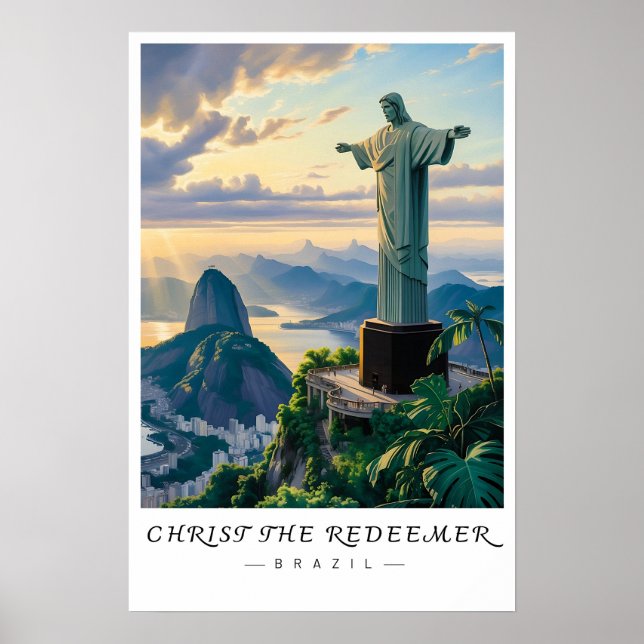 Poster Christ the Redeemer Brazil Wall Art, Rio City art (Devant)