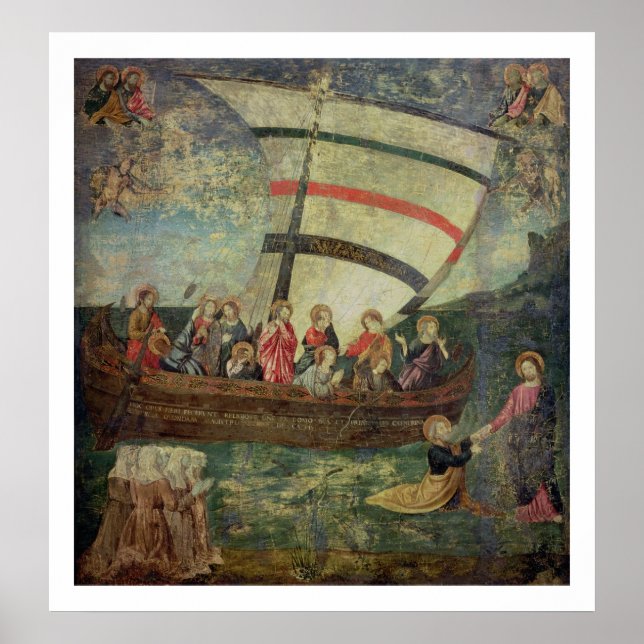 Poster Christ walking on the water, after the Navicella (Devant)