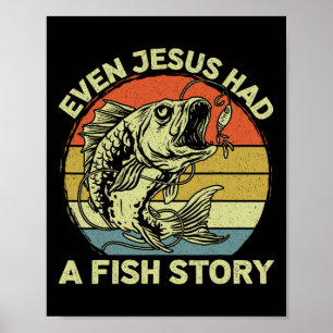 Poster Christian B Pêche Même Jésus Avait L'Histoire Du P