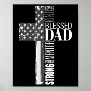Poster Christian Béni Papa Américain Drapeau Drapeau Reli