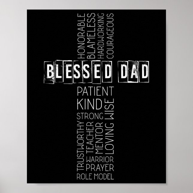 Poster Christian Blessed Papa Fête des pères croisée (Devant)