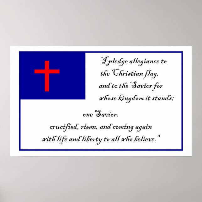 Poster Christian Fkag et engagement au drapeau chrétien (Devant)