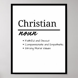 Poster Christian, Garçon Nom Personnalisé Définition