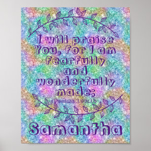 Poster Christian Gift Bible Verse Psaume 139 14 Étincelle
