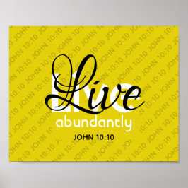 Poster Christian JOHN 10:10 VIVRE ABONDAMMENT Jaune