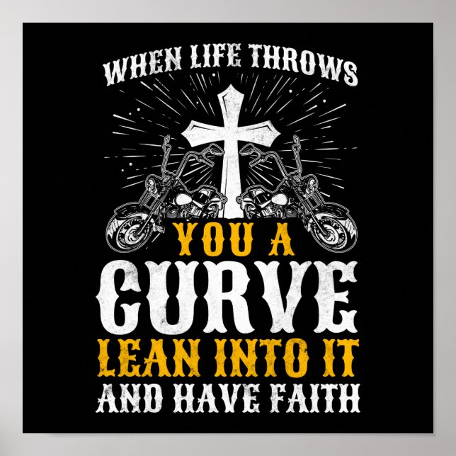 Poster Christian Motorcycle Vie Vous Jette Une Courbe (Devant)
